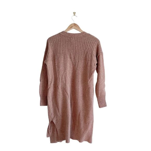 Ruby Moon Anthropologie Sweater Long Open Tweed Cardigan Women's M Side Slits - Picture 2 of 7